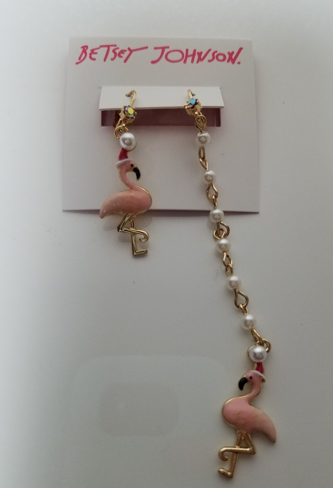 Betsey Johnson flamingo earrings